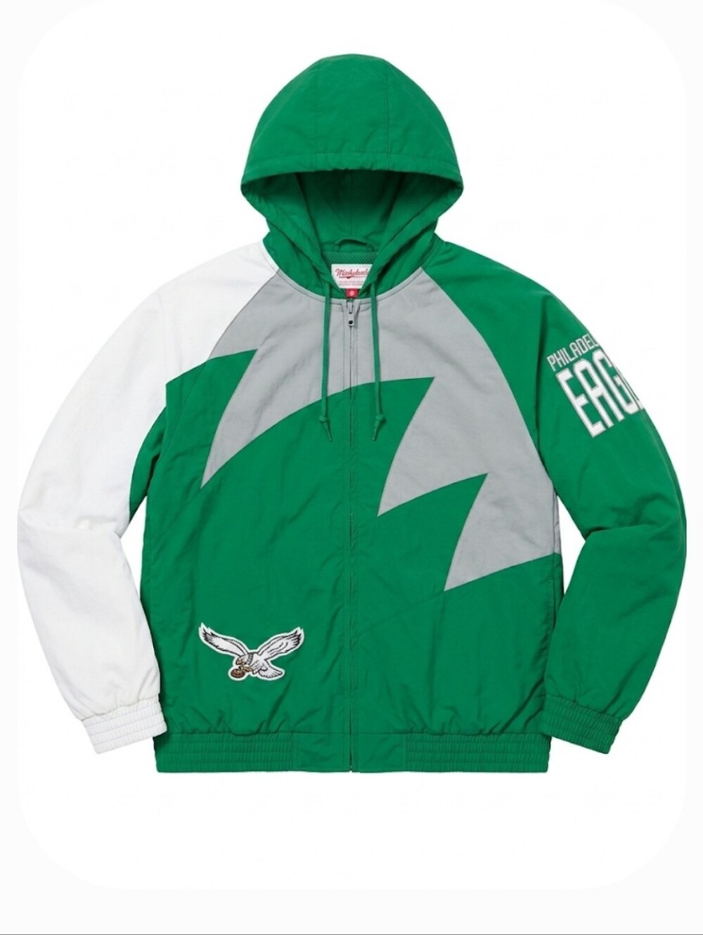 Mitchell & Ness Philadelphia Eagles Full-Zip Sharktooth Hoodie Jacket - Large